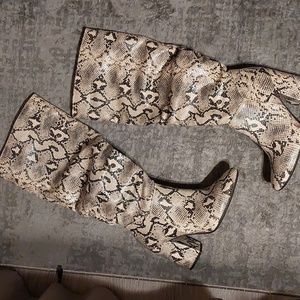 Snake print tall boots size 9.5